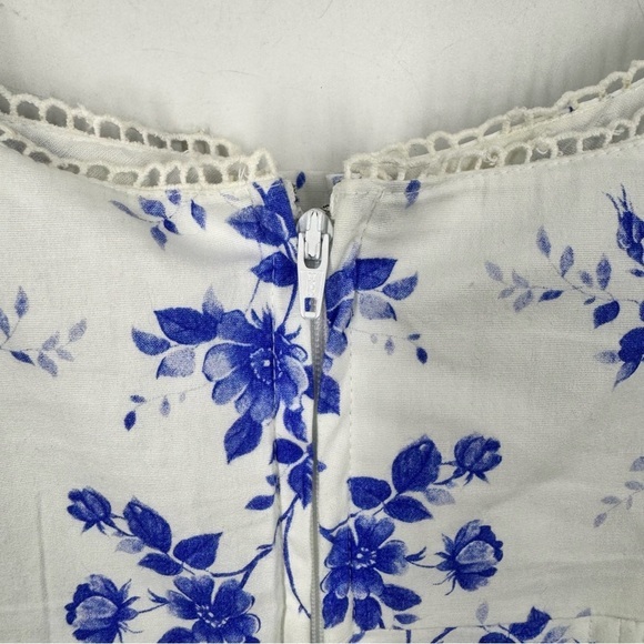 TIMELESS LONDON Elode Blue and White Midi‎ Dress - Picture 7 of 10